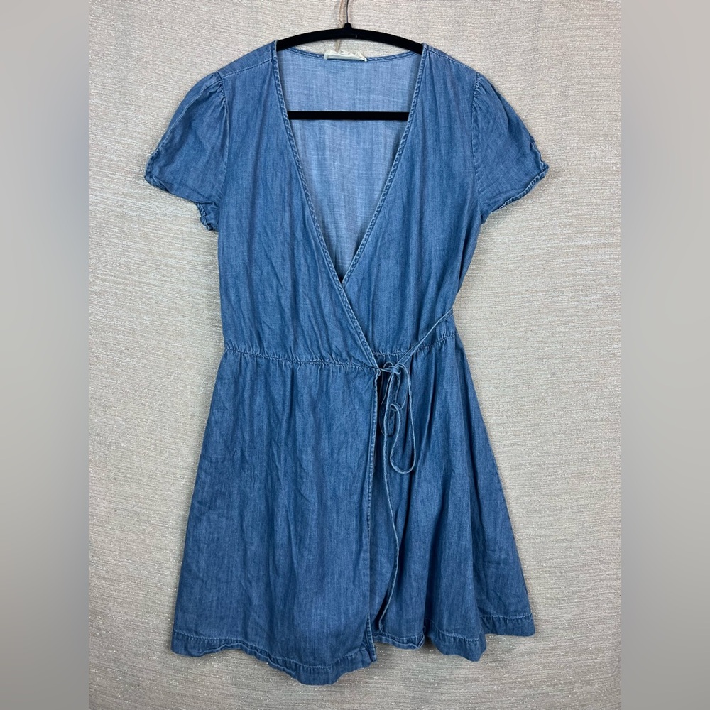 Madewell Size XS Women’s Short Sleeve Denim Full Wrap Mini Dress